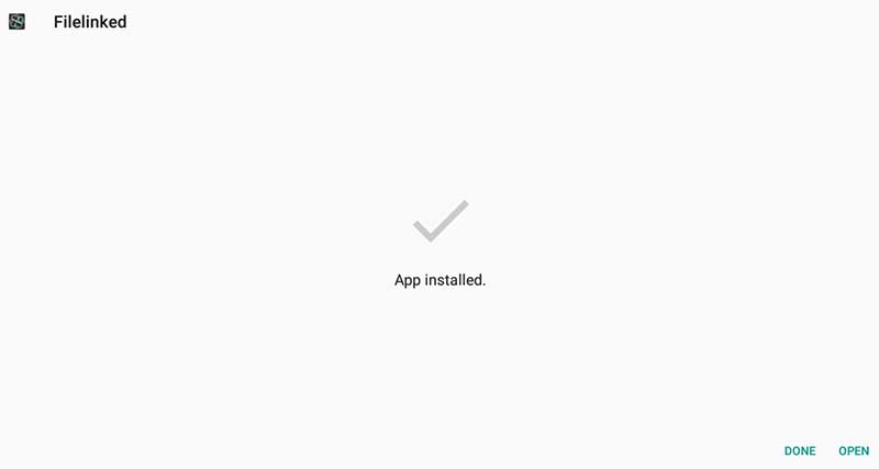 done installing Filelinked on nvidia shield