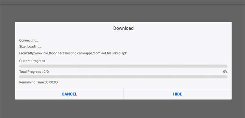 filelinked downloading to nvidia shield