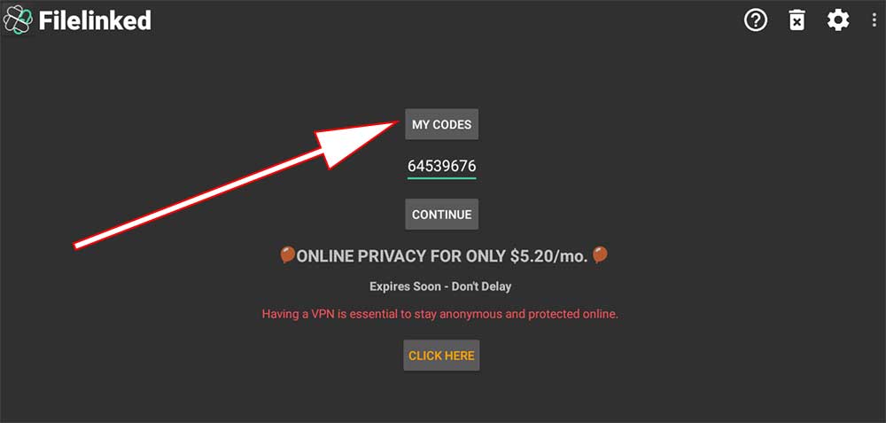 filelinked home my codes