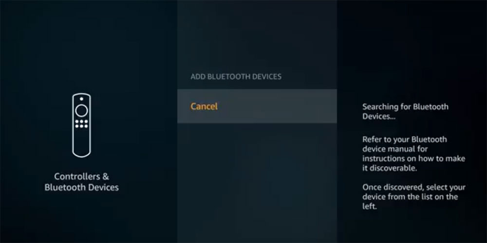 Firestick settings searching Bluetooth devices