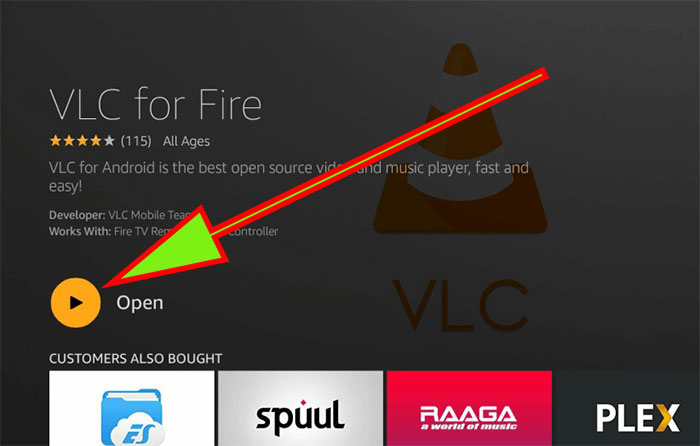 Open VLC Player Firestick