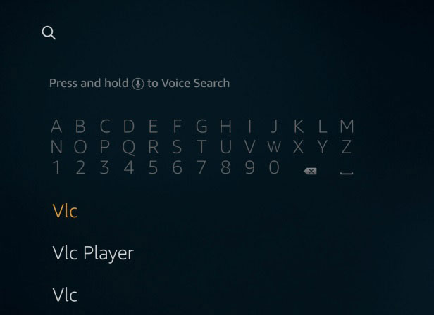 vlc search on firestick search area