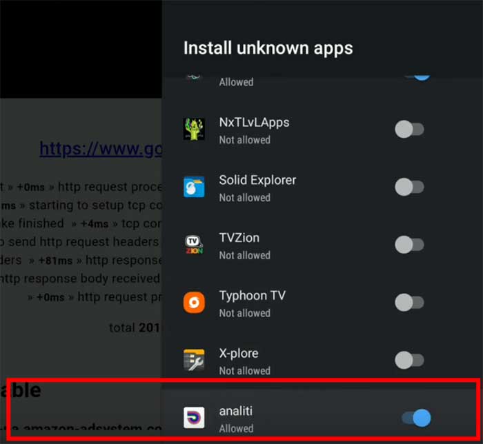 allow unknown apps analiti