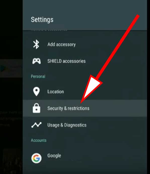 security and restrictions Android TV