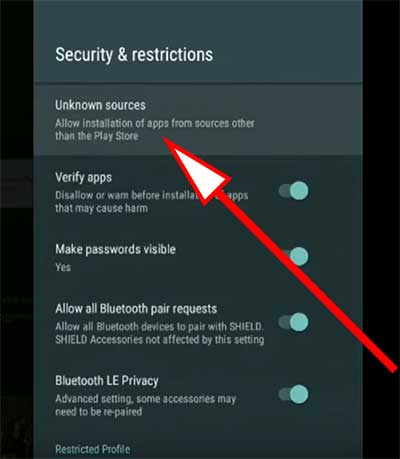 Unknown Sources Android TV