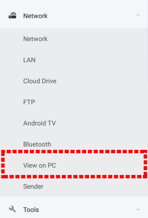 click view on PC ES File explorer