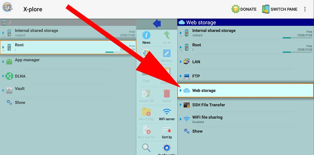 x-plore web storage