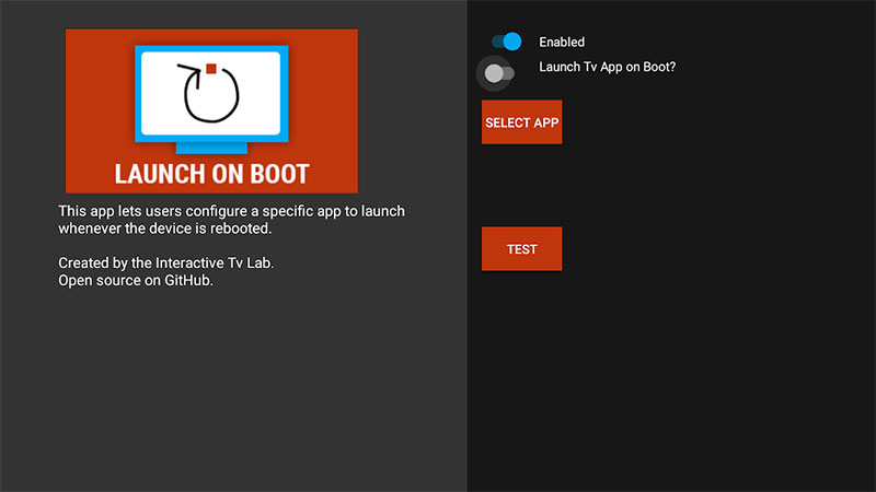 Launch on boot Android TV startup screen
