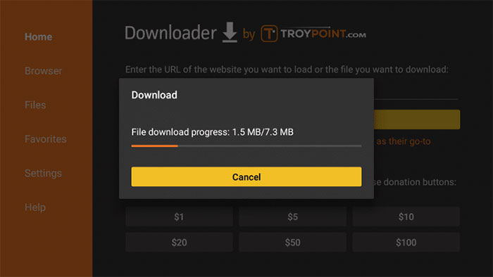 Downloading app from Downloader