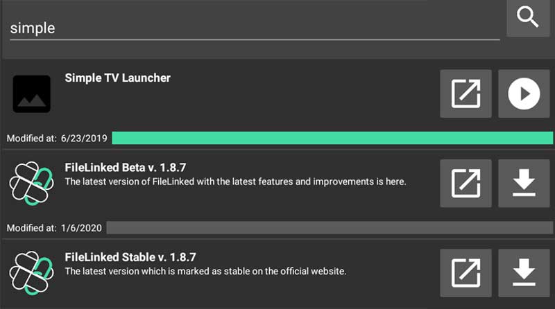 Simple TV launcher Filelinked