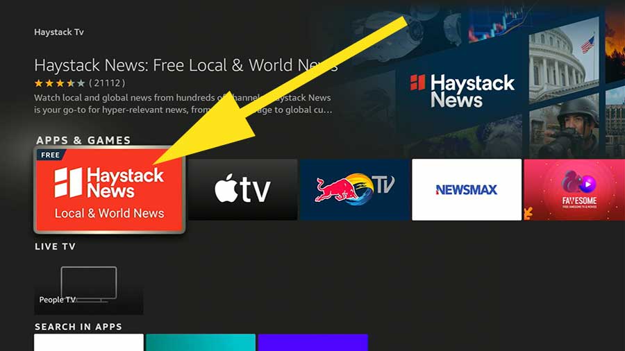 search Haystack News Fire TV