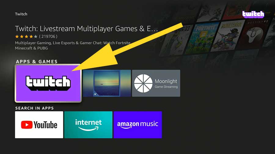Download Twitch Amazon Fire TV