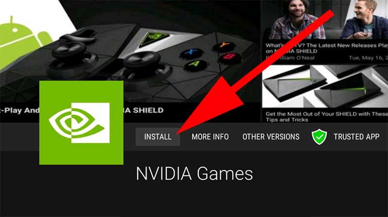 Install Nvidia Shield Games app on Android TV