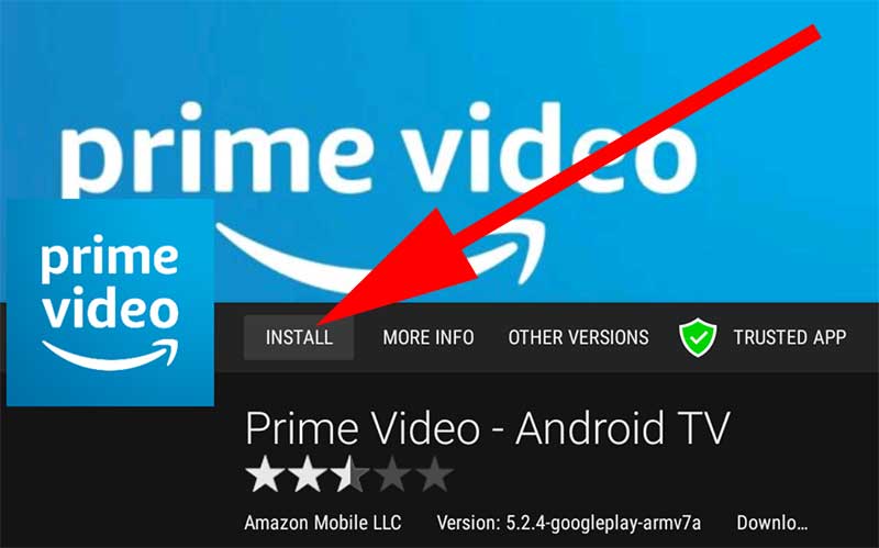 Install Prime Videos Android TV