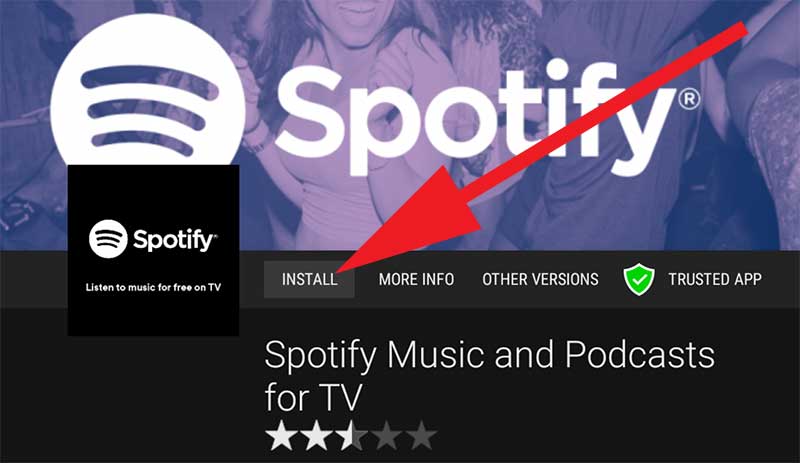 Install Spotify for TV