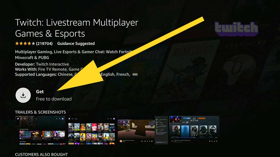 Install Twitch Amazon Fire TV