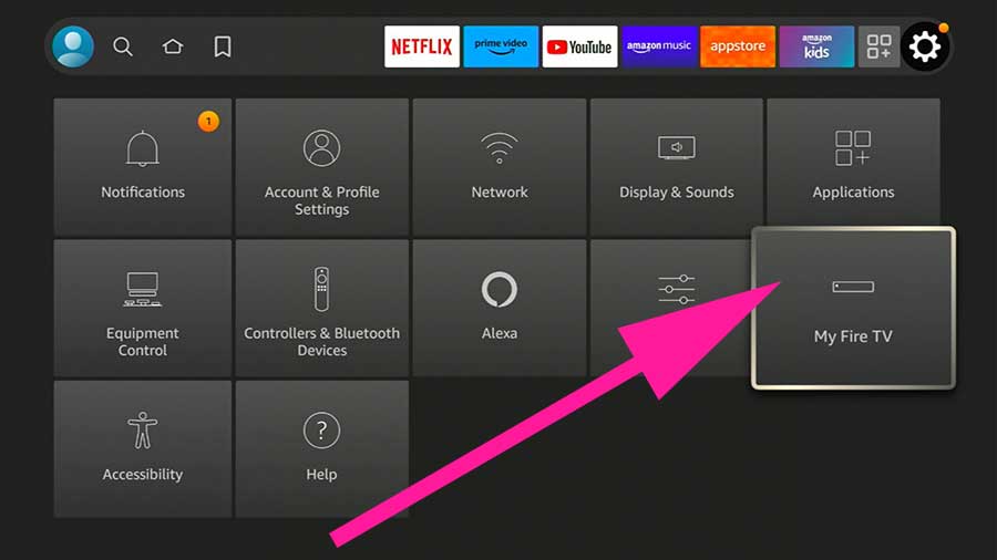 My Fire TV option on Fire TV