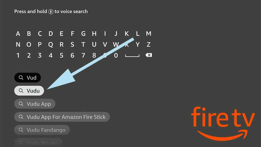 Search Vudu on Fire TV