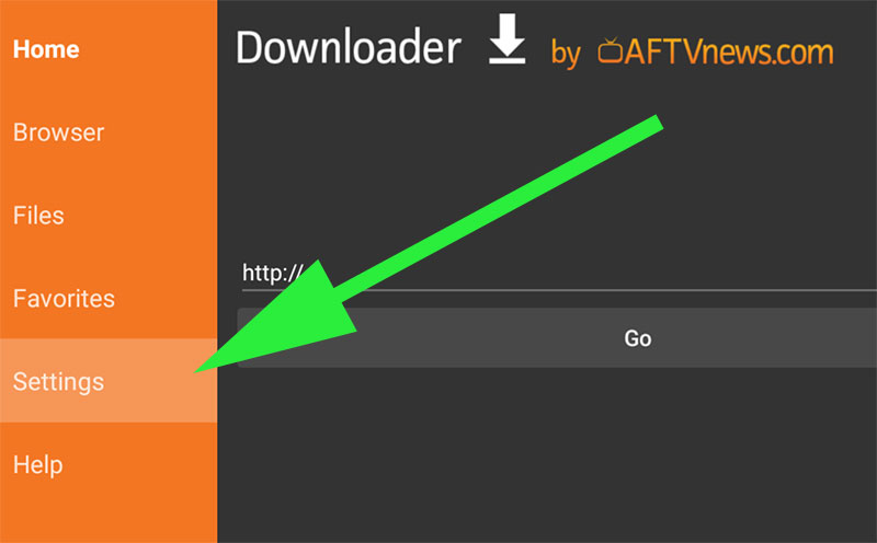Settings on Downloader App
