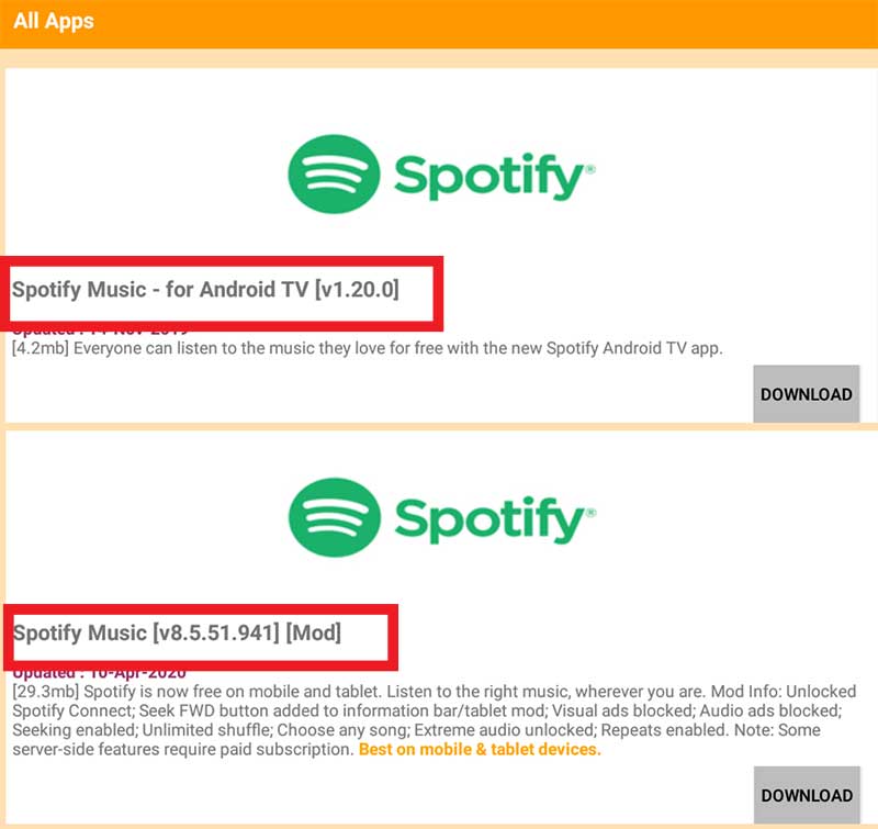 Spotify for TV APKTime