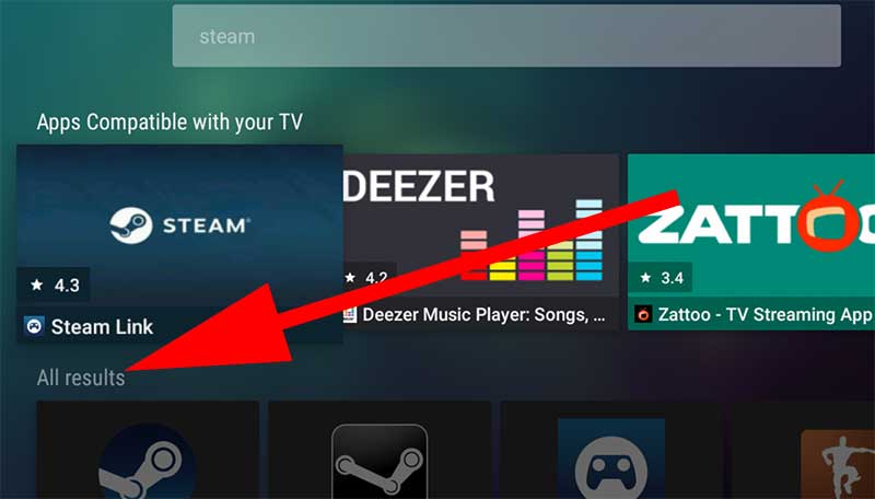 Steam all Results on Aptoide TV