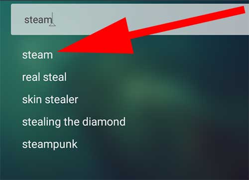 Steam search on Android TV