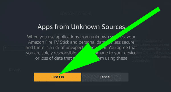 Turn On Unknown Source Fire TV
