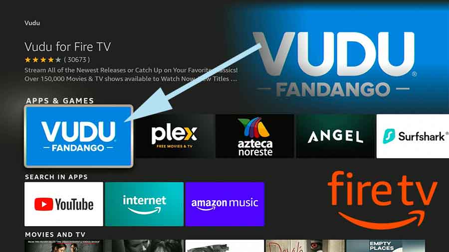 Vudu Movies and TV shows app for Fire TV