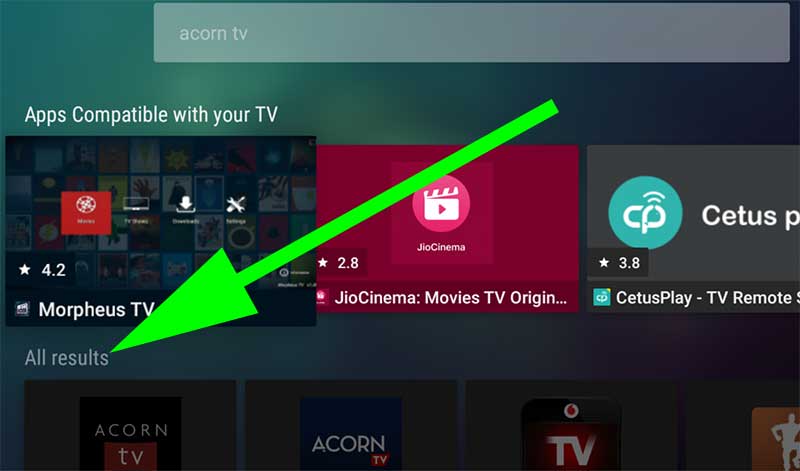 Acorn TV search on Aptoide TV