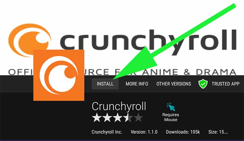 Crunchyroll install on Android TV and Fire TV