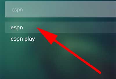 ESPN search on Android TV