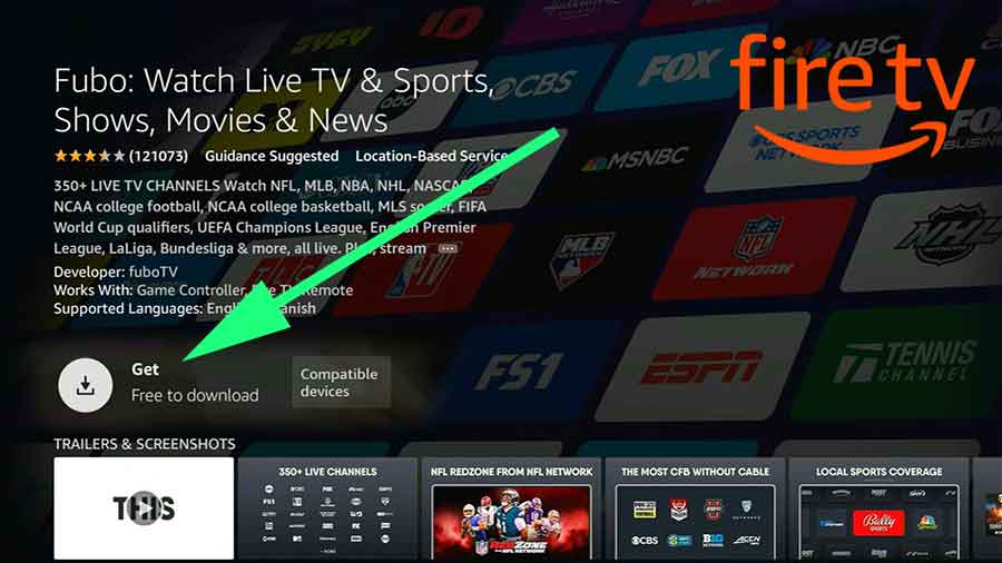 Install Fubo Movies and Sports TV app on Fire stick