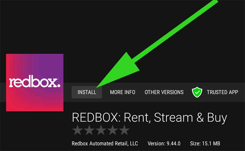 Install Redbox on Android TV