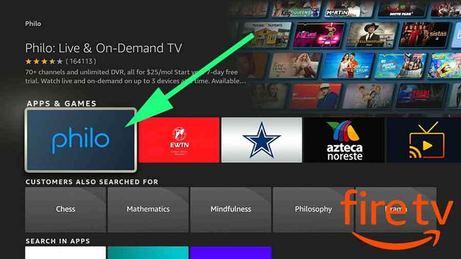On-demand TV app for Fire TV