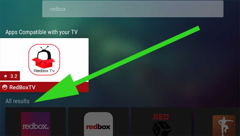 Redbox search on Aptoide tv