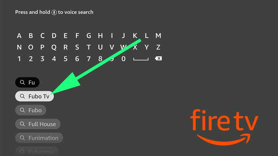 Search Fubo TV on Fire TV