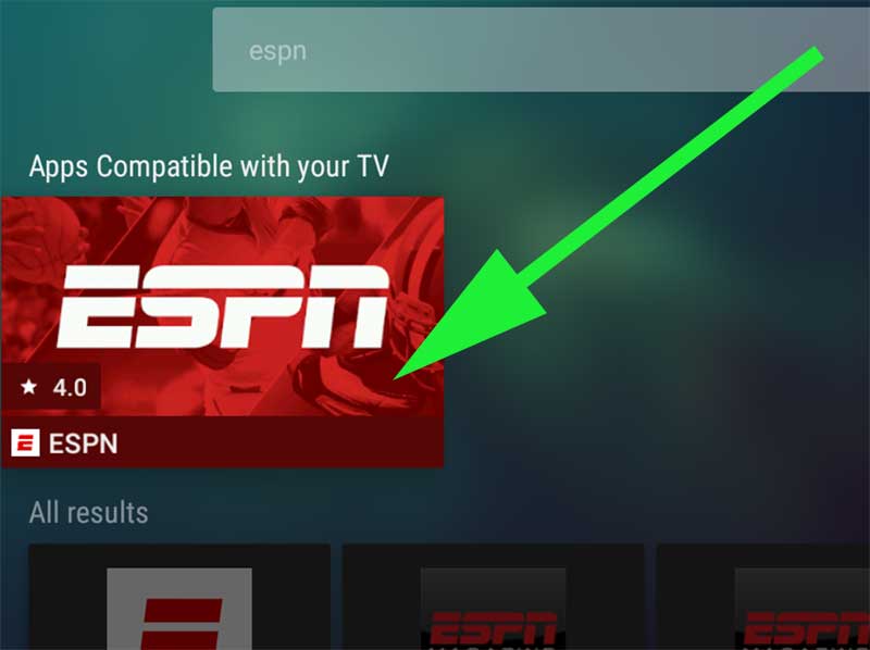 Select ESPN TV app