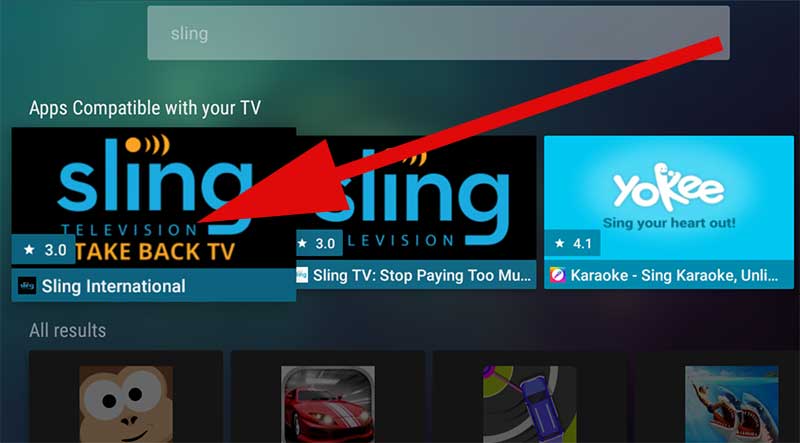 Sling International apk Android TV