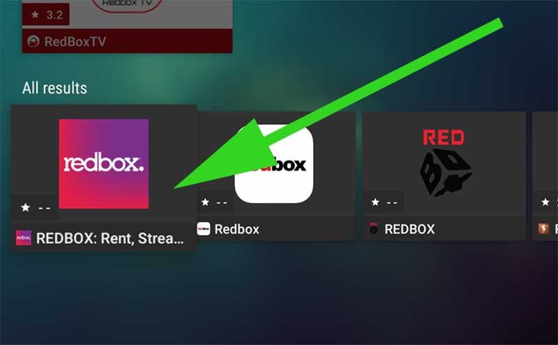 select redbox from search results