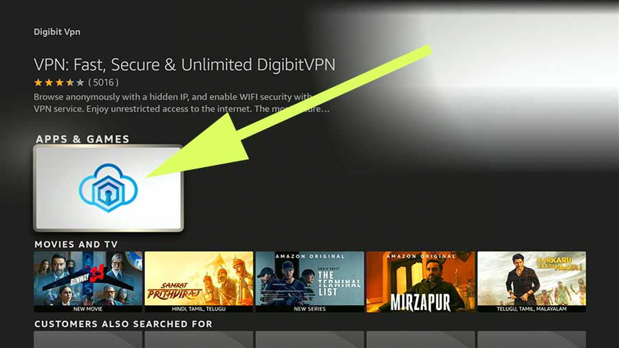 Digibit VPN Install Fire TV Stick, VPN APK, VPN Amazon