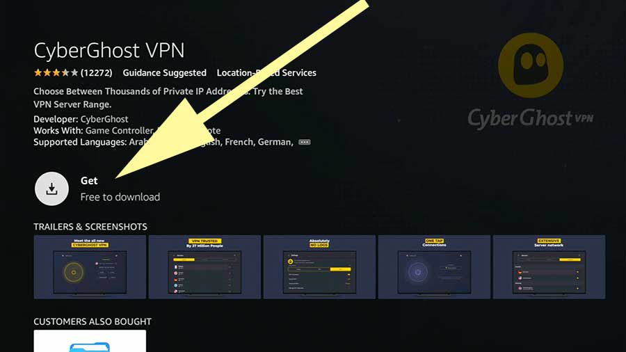 Download CyberGhost VPN Fire TV Stick