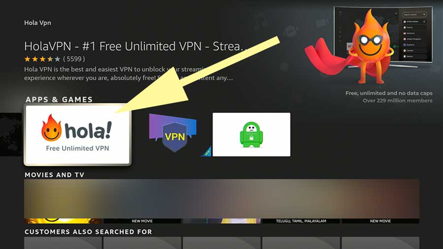 Free VPN Fire TV - Hola VPN