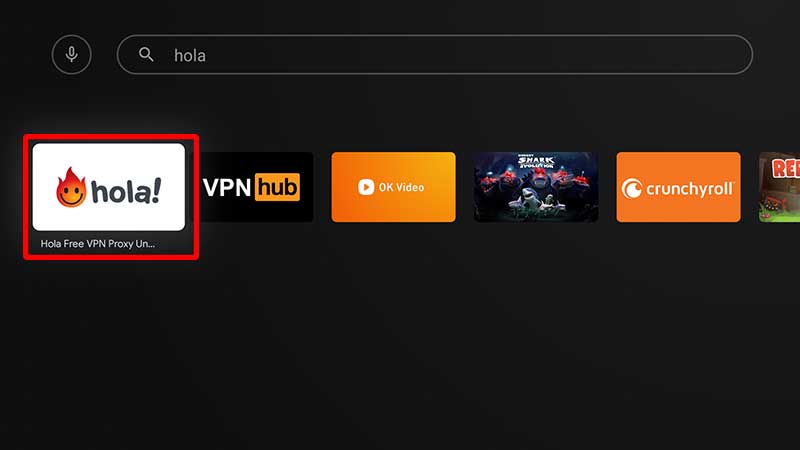 Hola VPN TV search