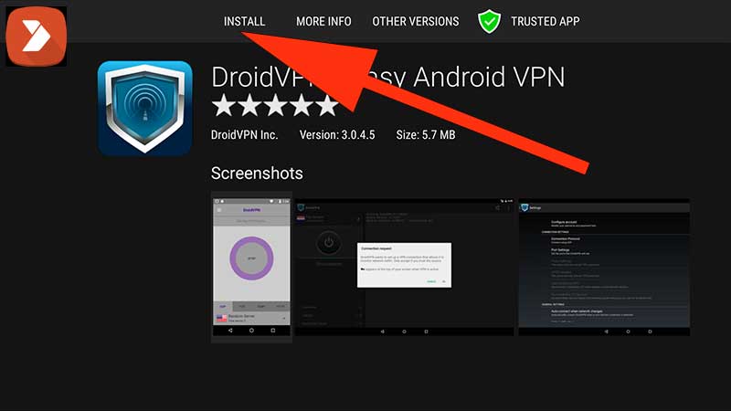 DroidVPN install on Firestick