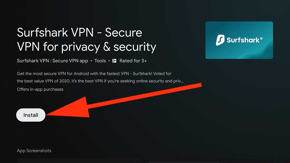 install Surfshark Android TV