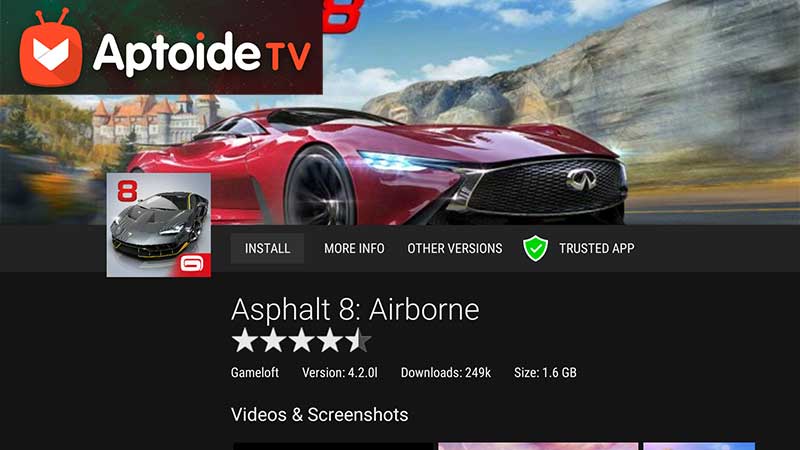 Asphalt 8 Racing game for Android TV aptoide TV