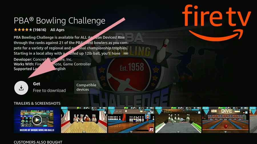 Install PBA bowling game on Fire TV