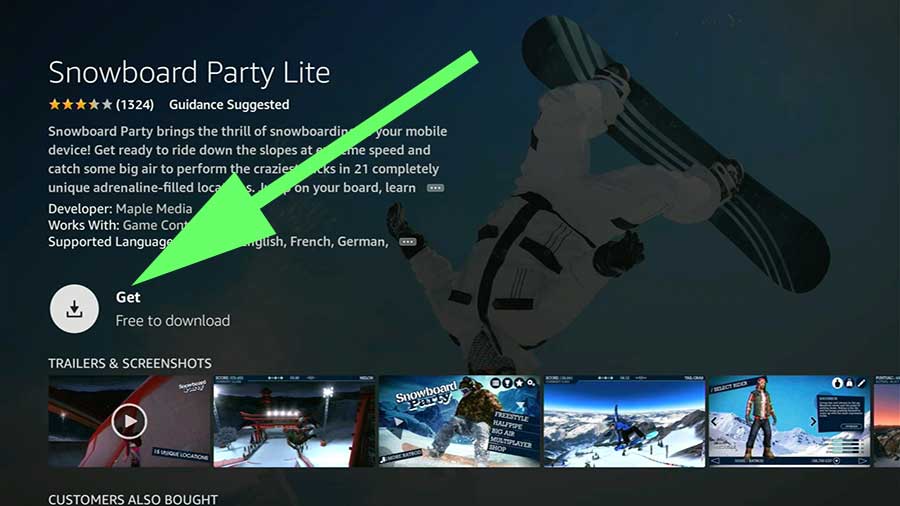 Install Snowboard party Lite on Fire TV Stick