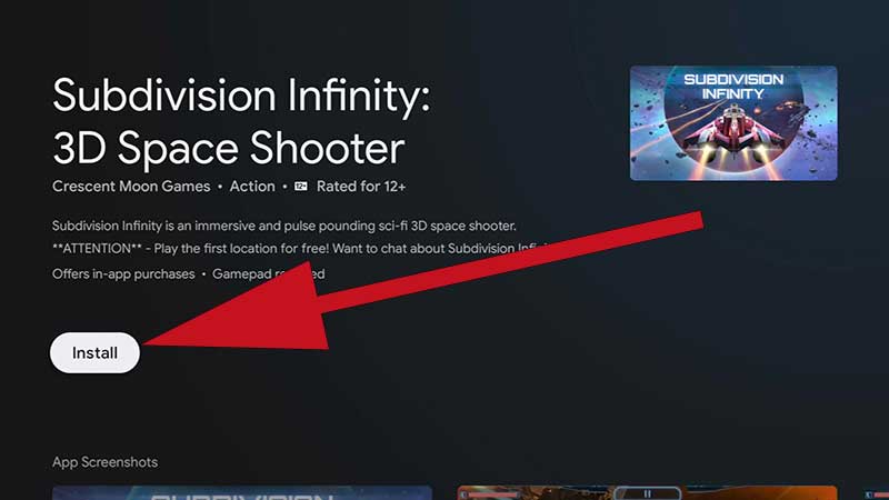 Install Subdivision Infinity on Android TV