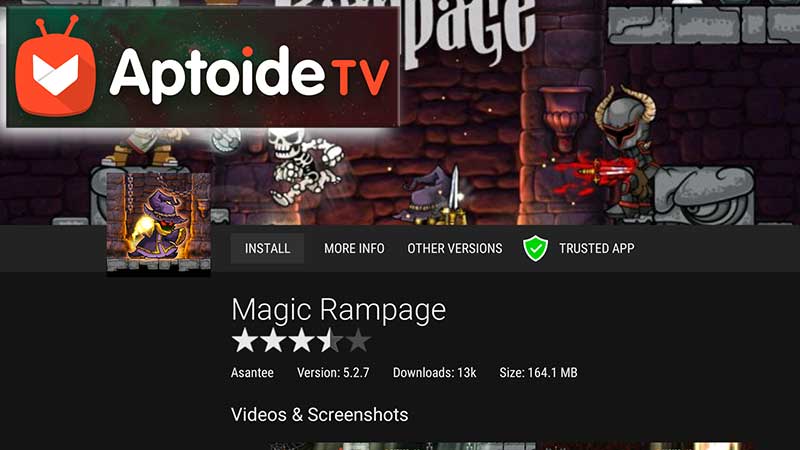 Magic Rampage Firestick using Aptoide TV